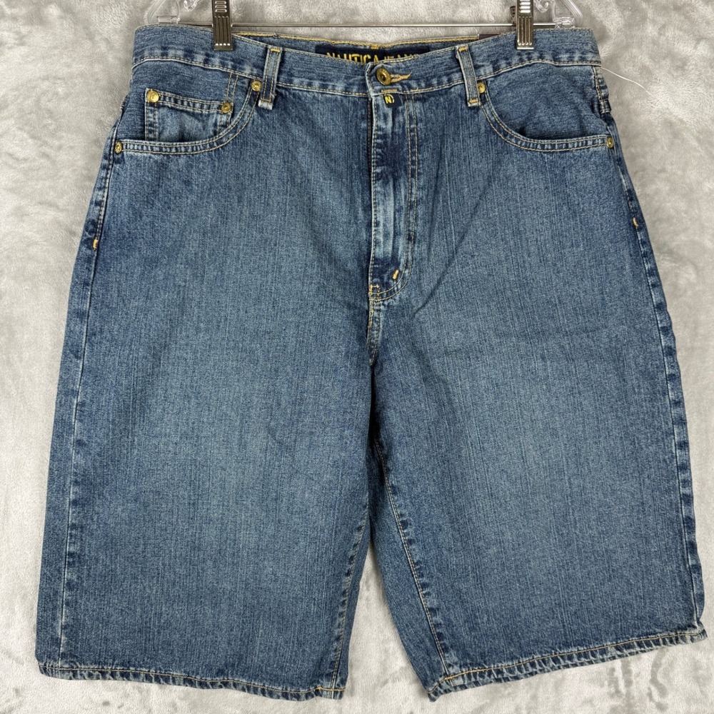 Nautica Jeans Company‎ Big Baggy Denim Shorts Blue Size 33